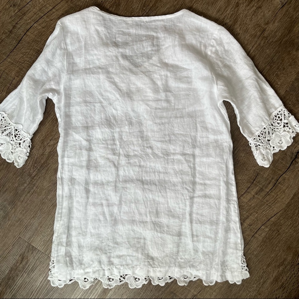 Marina Gigli 100% Linen Tunic Top - M - Picture 2 of 9